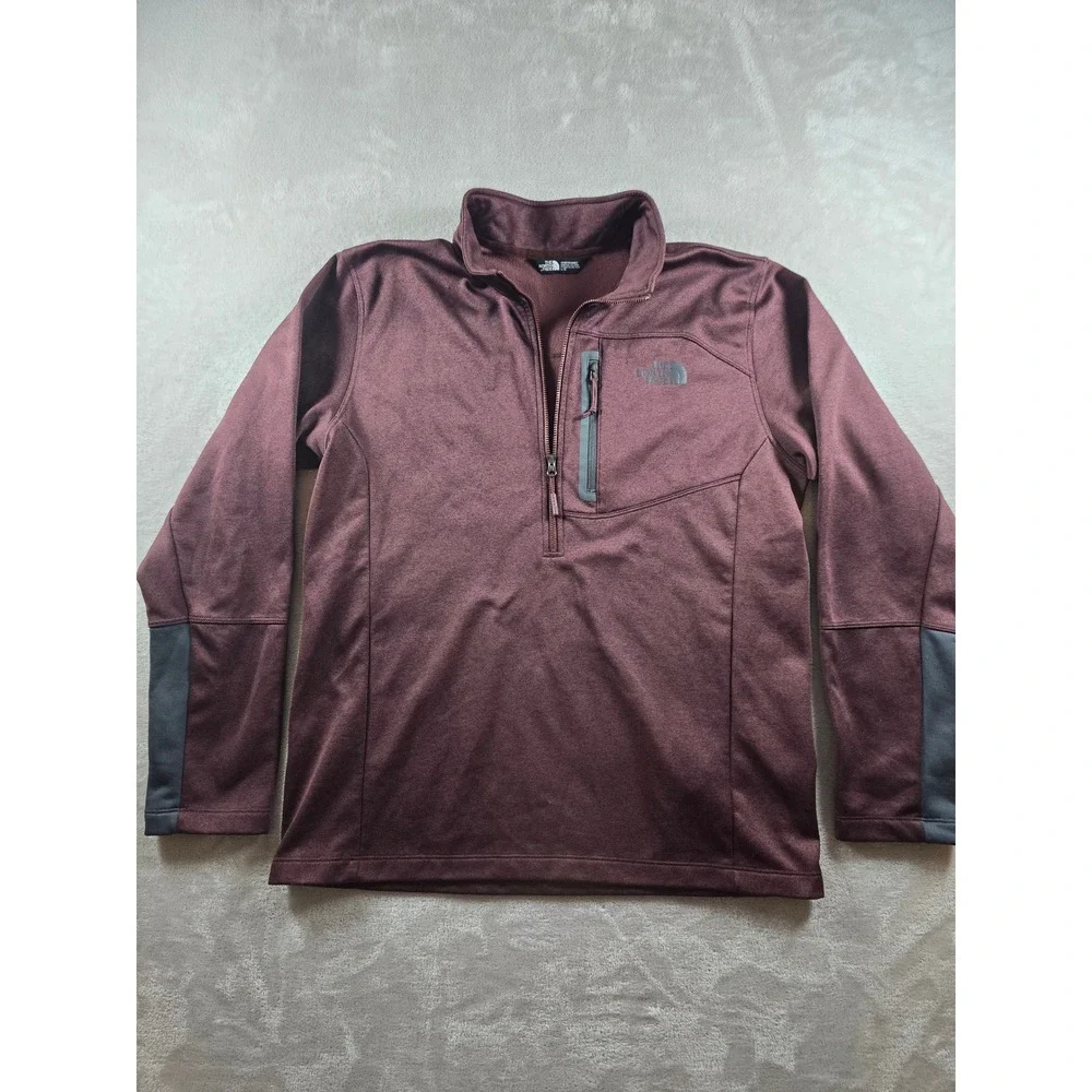 The North Face Quarter Zip Pullover Mens L Maroon Fleece Outdoor Hiking Gorpcore